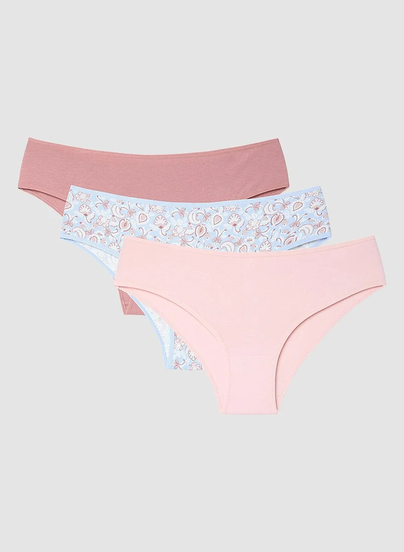 بنتي شورتات داخلية بنمط قصة زرقاء بخصر منخفض عبوة من  قطع